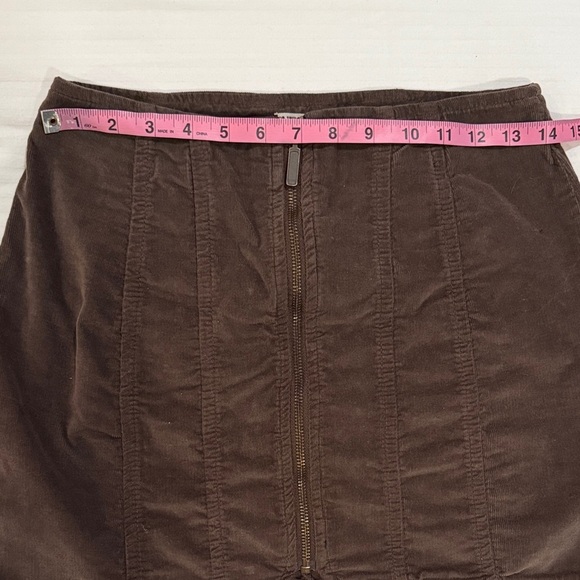We the Free Brown Corduroy Front Zip Mini Skirt size 4 - Picture 3 of 6